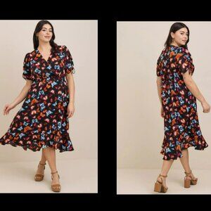 NWT Torrid Multicolor Butterfly Wrap Dress Sz 2X